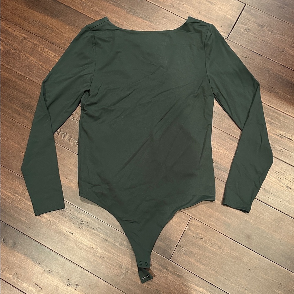 Nuuds Dark Green Long Sleeve Bodysuit